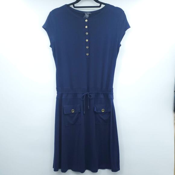 Chelsea & Theodore Dresses & Skirts - Chelsea & Theodore Nautical Shirt Dress 8 Navy Blue